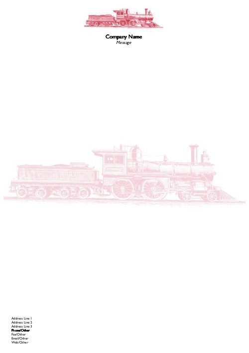 Illustration of a Train A4 Recycled Letterhead