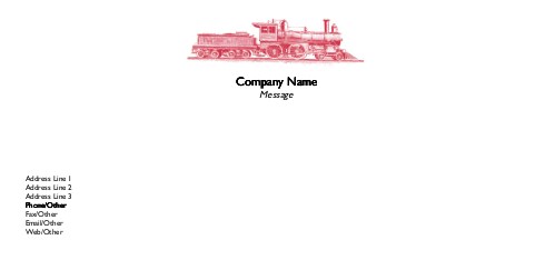 Illustration of a Train Full Colour Compliment Slips