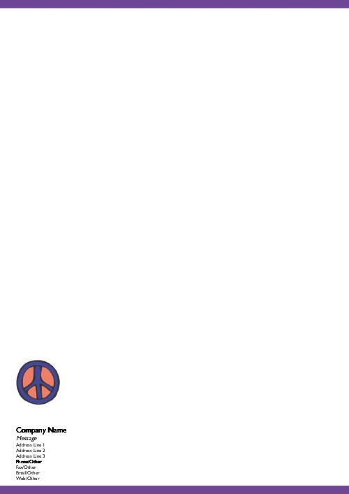 Groovy Peace Sign A4 Letterhead