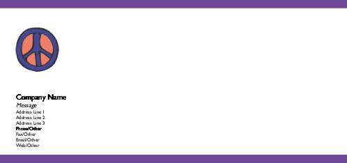 Groovy Peace Sign Full Colour Compliment Slips