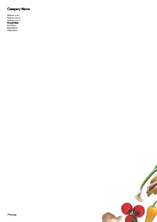 Vegetables A4 Recycled Letterhead