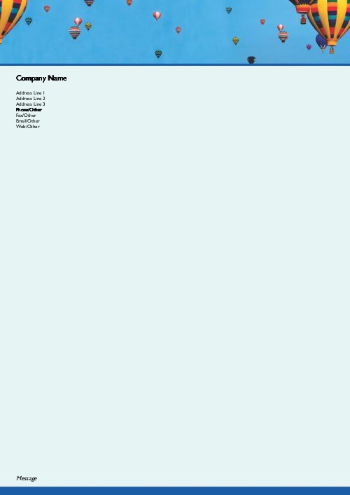 Hot Air Balloons A4 Recycled Letterhead