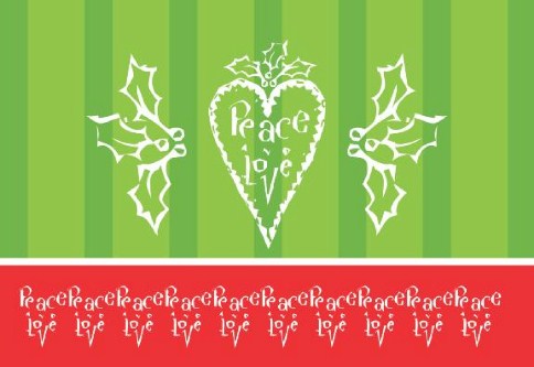 Peace and Love Personalised Christmas Cards