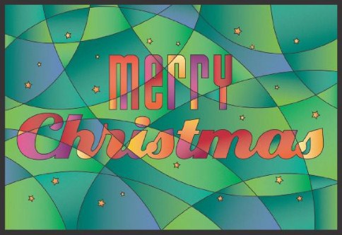 Stained Glass Greetings Personalised Christmas Cards