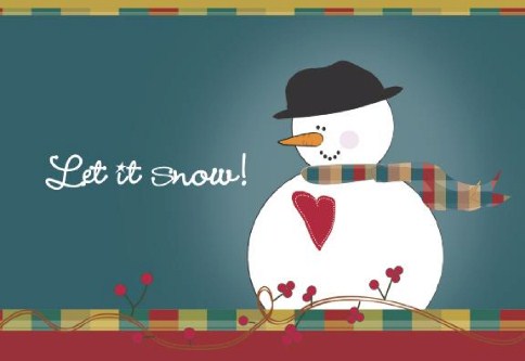Country Snowman Personalised Christmas Cards
