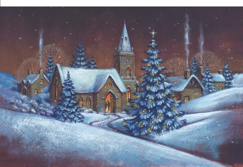 Evening Chapel Personalised Christmas Cards