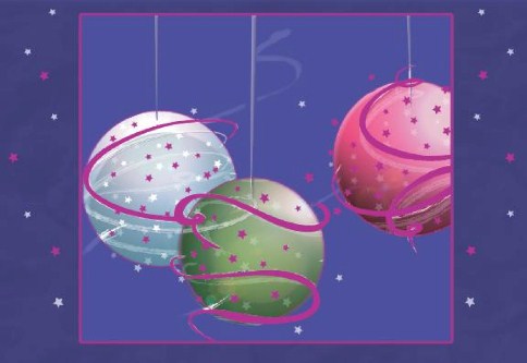 Starry Ornaments Personalised Christmas Cards