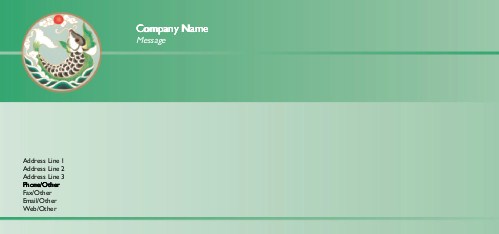 Asian Fish Design Full Colour Compliment Slips