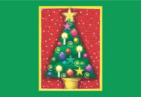 Decked Out Tree Personalised Christmas Cards