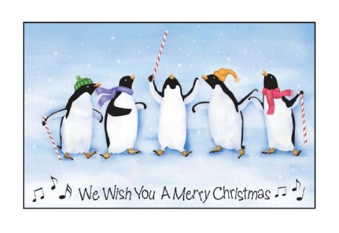 Penguin Chorus Personalised Christmas Cards
