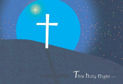 Cross at Dusk Personalised Christmas Cards