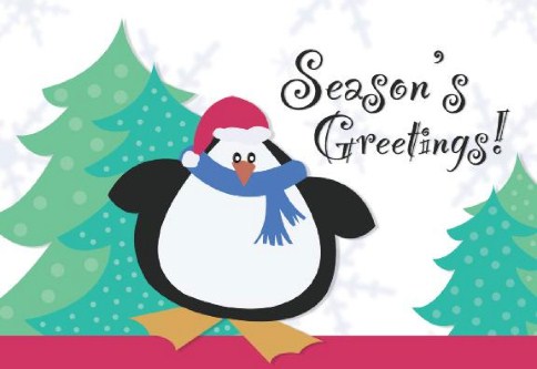 Portly Penguin Personalised Christmas Cards