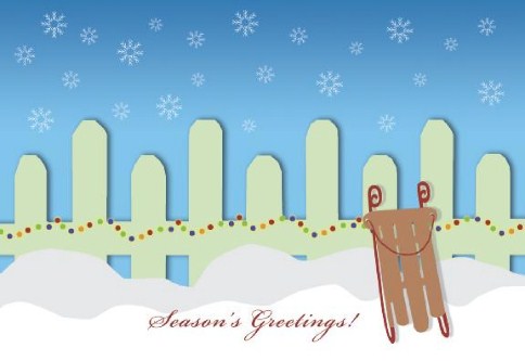 Snowy Sleigh Personalised Christmas Cards