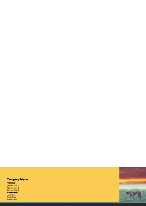Cheetah on Plains A4 Letterhead