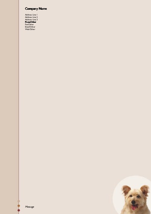 Mixed Breed Dog A4 Letterhead