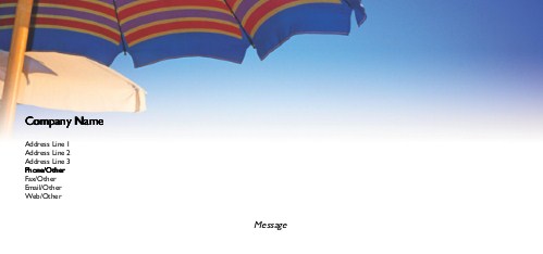 Holiday Paradise Full Colour Compliment Slips