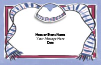Bordered Yarmulke and Tallit Save the Date Magnets
