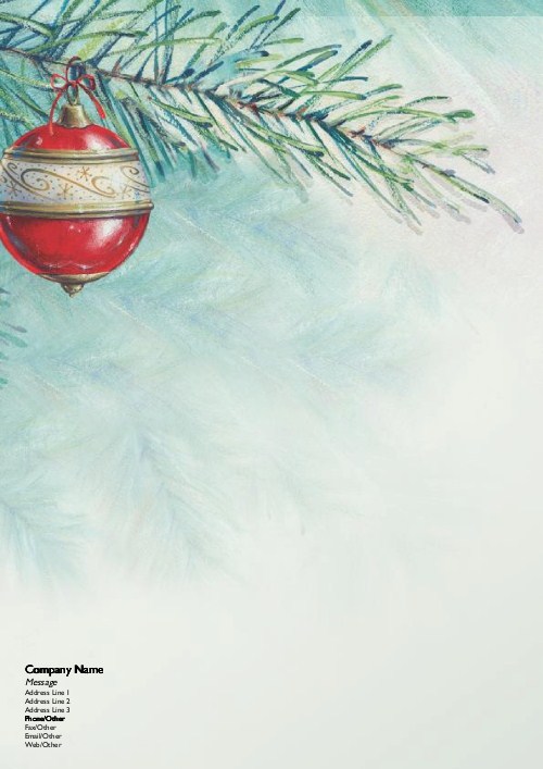 Classic Ornament Christmas Letterhead - Personalised