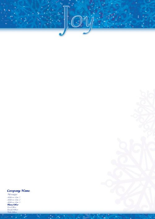 Glistening Joy Christmas Letterhead - Personalised