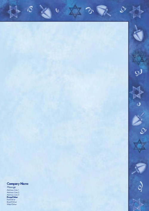 Hanukkah Traditions Christmas Letterhead - Personalised