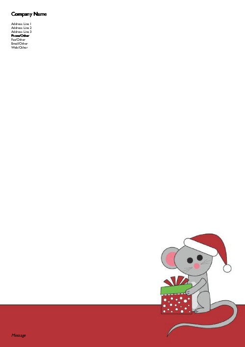 Merry Mouse Christmas Letterhead - Personalised