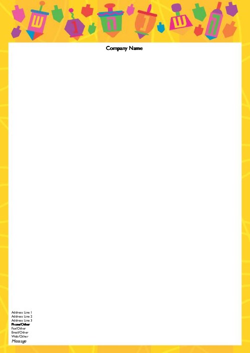 Modern Dreidels Christmas Letterhead - Personalised