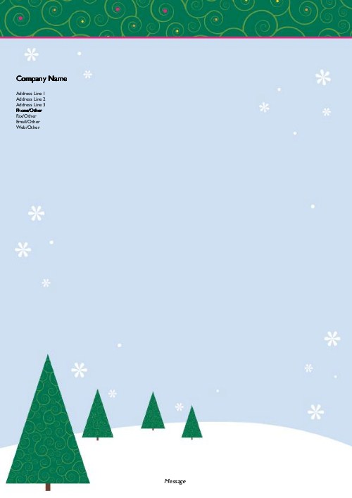Trees of Peace Christmas Letterhead - Personalised
