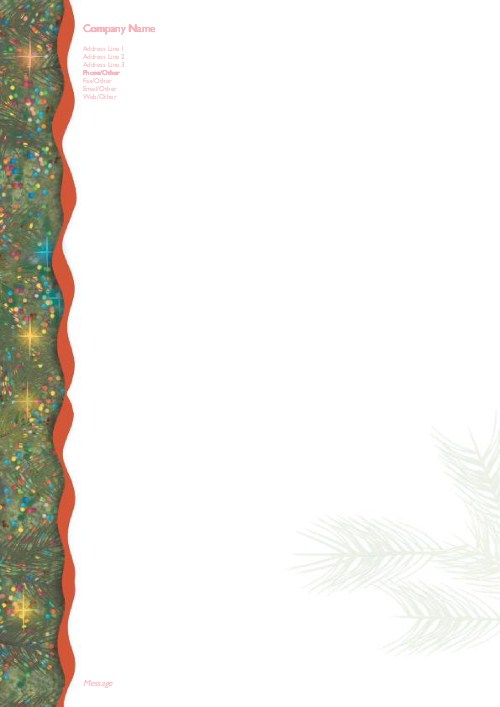 Twinkling Tree Christmas Letterhead - Personalised