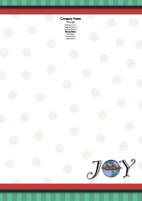 World of Joy Christmas Letterhead - Personalised