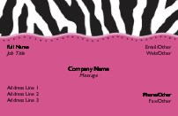 Funky Zebra Full Colour Business Cards