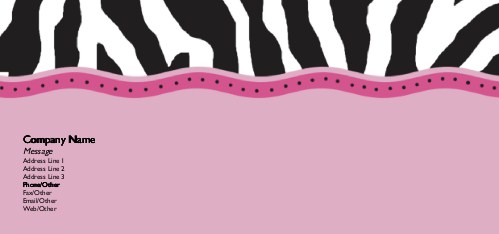 Funky Zebra Full Colour Compliment Slips