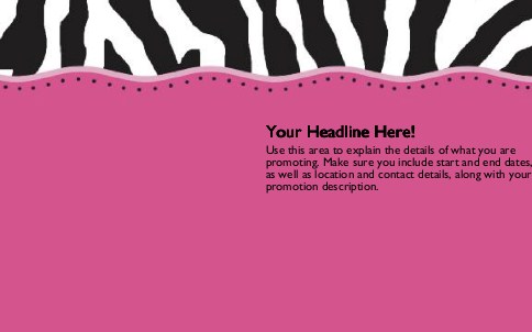 Funky Zebra Full Colour Oversized Postcards