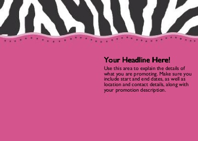 Funky Zebra Full Colour Standard Sized Postcards