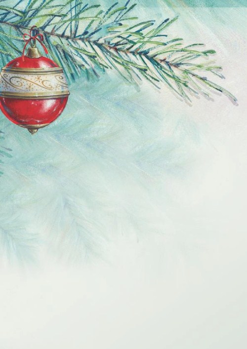 Classic Ornament Christmas Letterhead - Blank