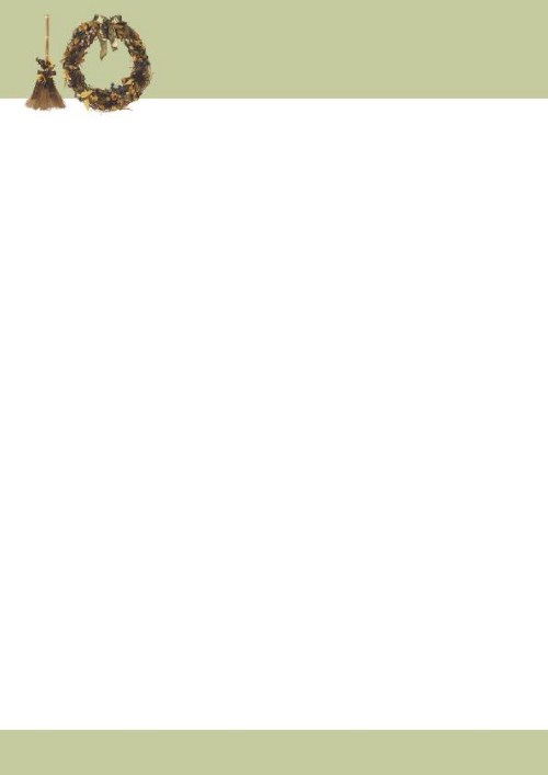 Wreath and Broom Christmas Letterhead - Blank