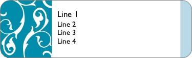 Scrolling Flowers-Blue Return Address Labels