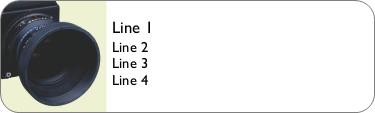Close-up of a Camera Lens Return Address Labels