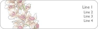 Screened Pink Flowers Return Address Labels
