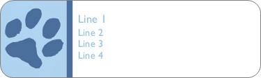 Big Blue Paw Return Address Labels