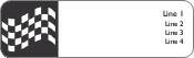 Chequered Flag with Black Background Return Address Labels