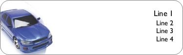 Metallic Blue Car Return Address Labels