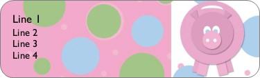Polka Dot Piggy Bank Return Address Labels