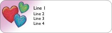 Hearts of Many Colours Return Address Labels