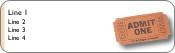 Admit One Ticket Return Address Labels