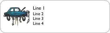 Car on a Rack Return Address Labels