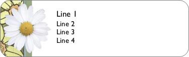 White Daisy Return Address Labels