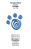 Paw Print Full Colour Business Cards