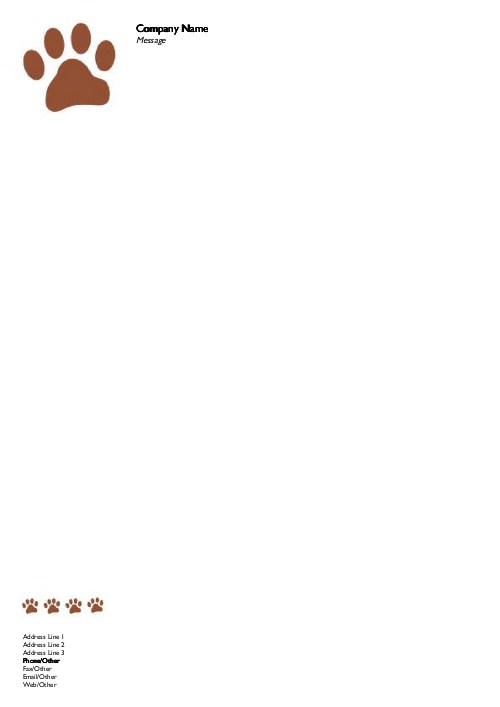 Puppy Prints A4 Recycled Letterhead