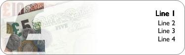 Pounds Coins and Notes Return Address Labels