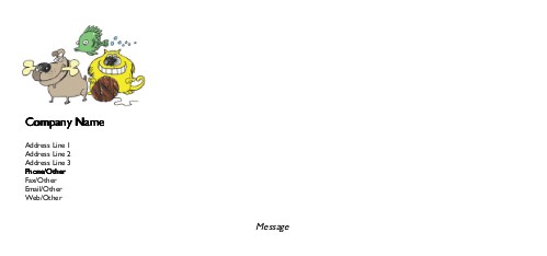Mangy Menagerie Full Colour Compliment Slips